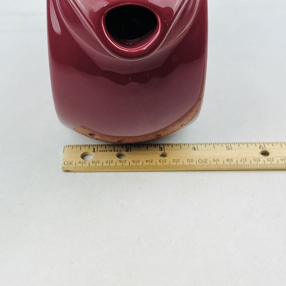 H.F. Coors Maroon Disc Pitcher #192 Coorsware Pottery Ice Lip Mid Century - Picture 11 of 11
